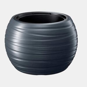Potão redonda com depósito 36L Limpo de plástico na cor antracite 43,6 (comprimento) x 43,6 (largura) x 29,9 (altura) cm