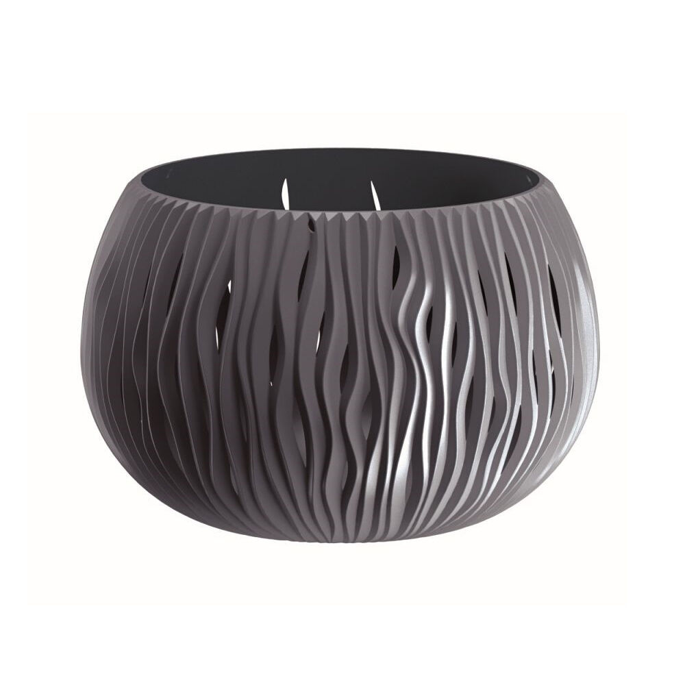 Prosperplast bowl sandy de plástico con depósito en color antracita, 21,8 (alto) x 37 (ancho) x 37 (profundo) cms