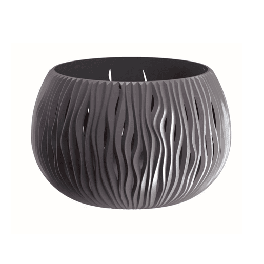 Prosperplast Bowl Plástico arenoso com tanque em antracite, 21,8 (alto) x 37 (largura) x 37 (profundo) cms