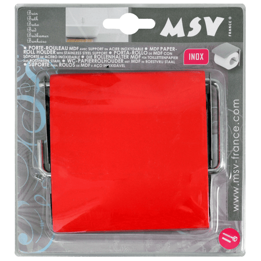 MSV PortuRolls de plástico e metal cromado em vermelho