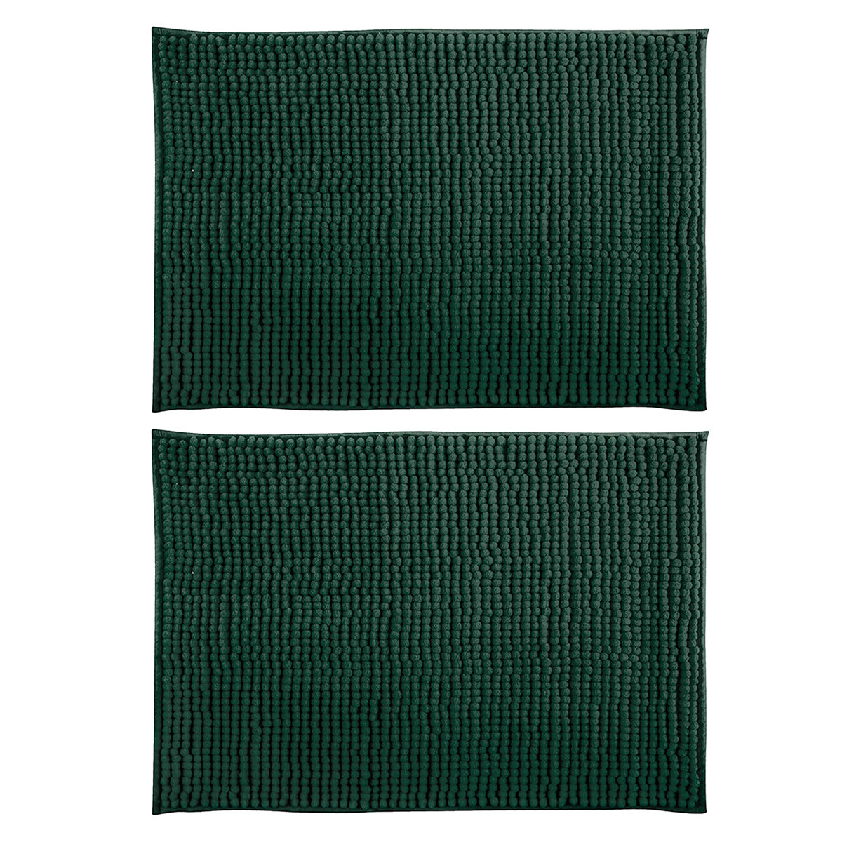 Juego de 2 alfombras de baño antideslizantes en color verde 60x90cm