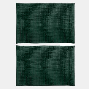 Conjunto de 2 tapetes de banheiro não -deslize em verde 60x90cm