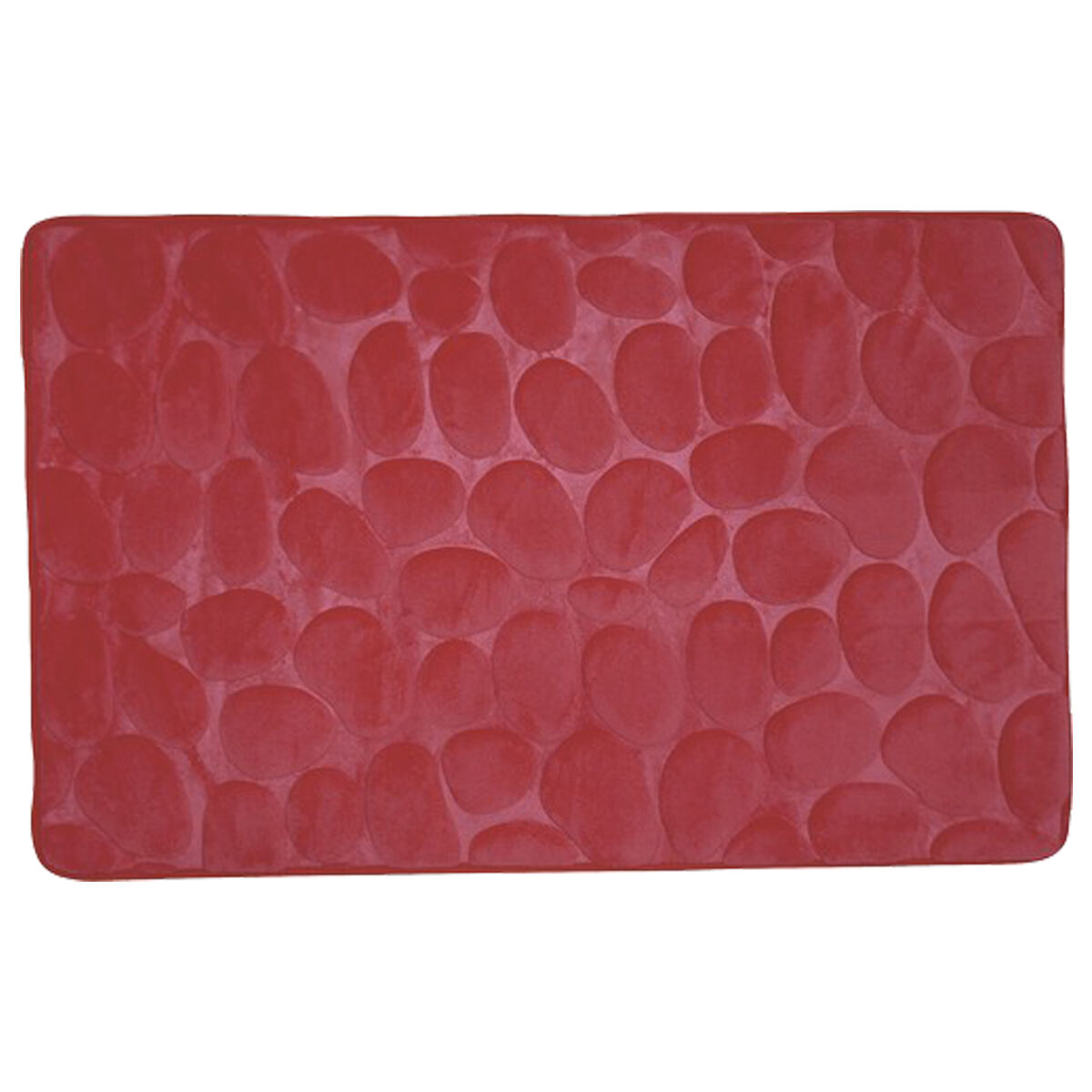 Alfombra de bano de espuma piedras rojo 50x80 cm