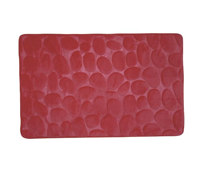 Alfombra de bano de espuma piedras rojo 50x80 cm