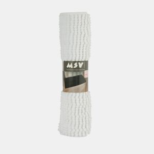 MSV Chenille Carpete de banheiro em microfibra branca 40 x 60 cm