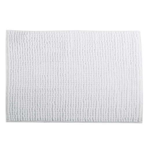 MSV Chenille Carpete de banheiro em microfibra branca 40 x 60 cm