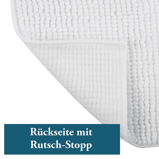 MSV Chenille Carpete de banheiro em microfibra branca 40 x 60 cm