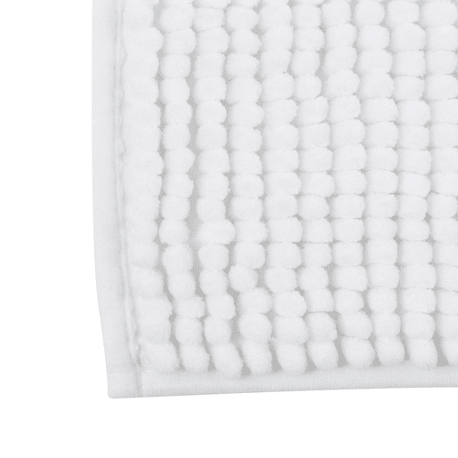 MSV Chenille Carpete de banheiro em microfibra branca 40 x 60 cm