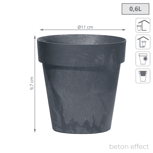 Cubo beton efect 0.6L Cubo beton efect 0.6L