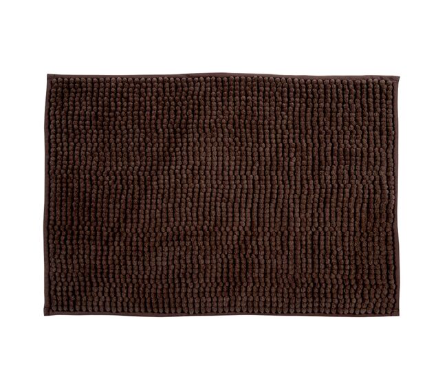 Alfombra de baño msv "chenille" de microfibra en color chocolate 40 x 60 cm