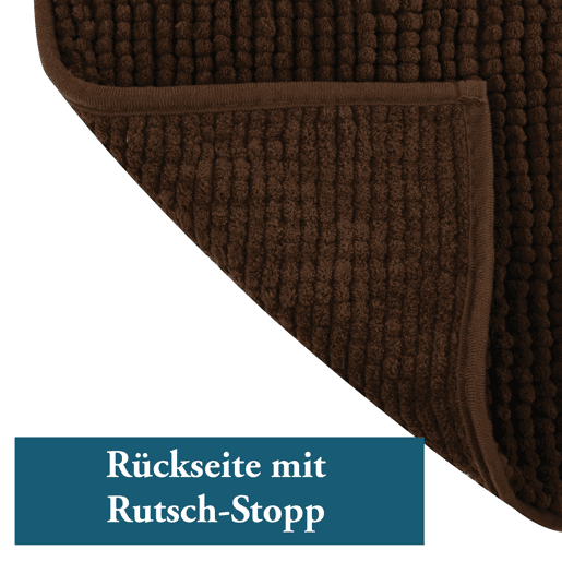 MSV Chenille Carpete de banheiro em cor de chocolate 40 x 60 cm