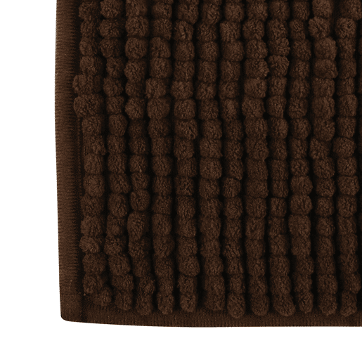 MSV Chenille Carpete de banheiro em cor de chocolate 40 x 60 cm