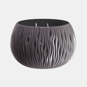 Prosperplast Bowl Plástico arenoso com tanque em antracite, 19,5 (alto) x 29 (largura) x 29 (profundo) cms