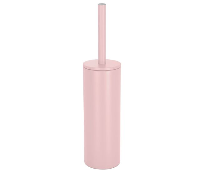 Escobilla de baño spirella con soporte de acero inoxidable akira rosa mate