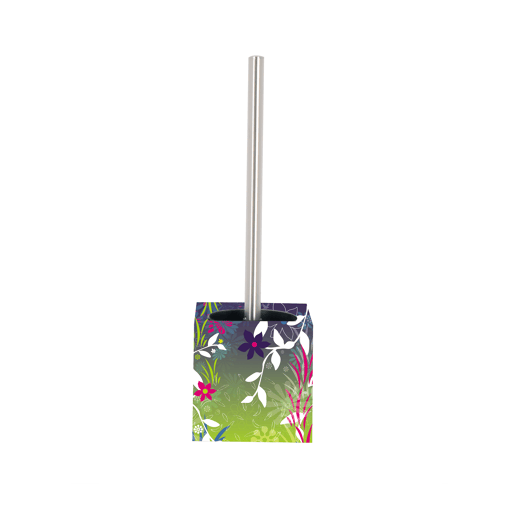 MSV Escobillero de mdf e aço inoxidável em várias cores 11 x 11 x 37 cm