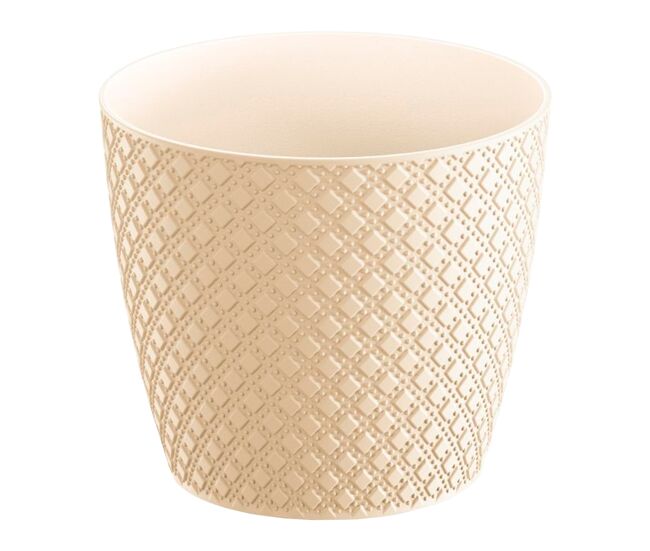 Maceta orient 2l., dimensiones (mm) 157x157x138, color crema