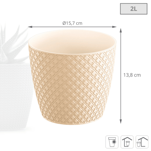 Orient 2l Pot., Dimensões (mm) 157x157x138, cor creme
