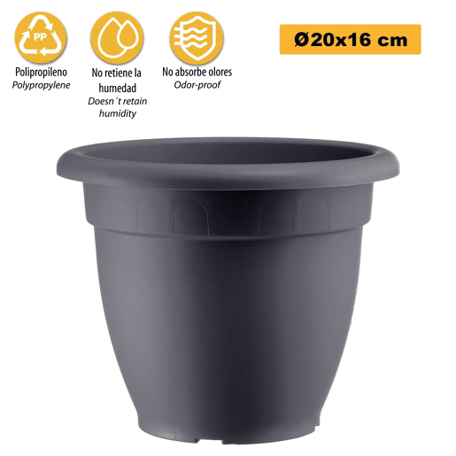 Pote em forma de sino Ø cm 20 antracite