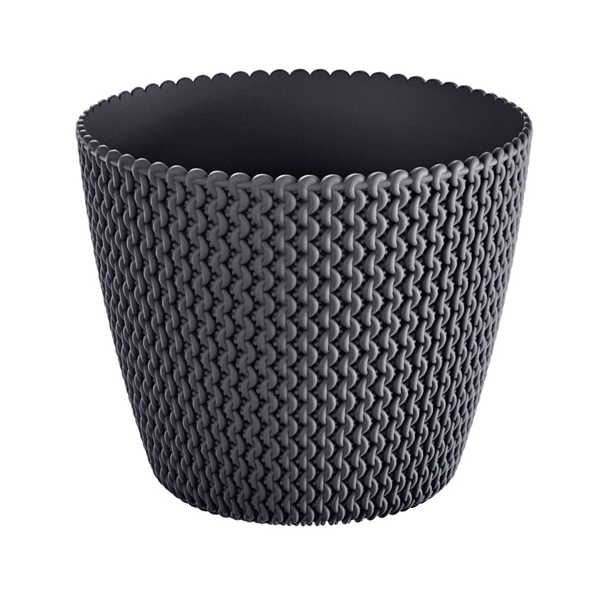 Maceta redonda 5l prosperplast splofy de plastico en color antracita, ø21,8 x 18,4 cm