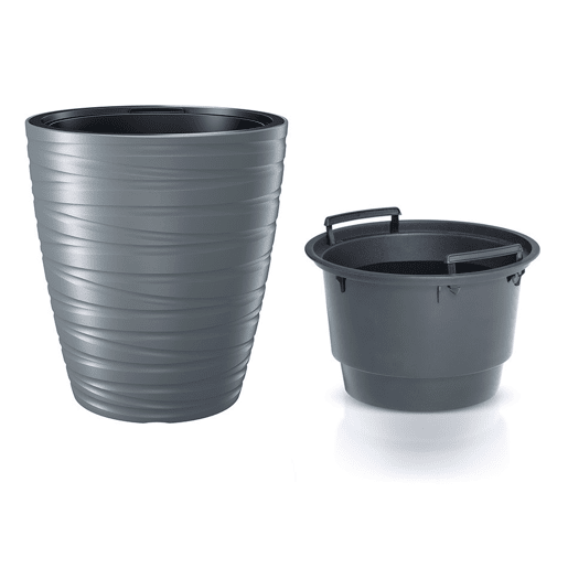 PET com depósito masculino plástico de 16L em pedra cinza 29,6 (comprimento) x 29,6 (largura) x 32,9 (alto) cm