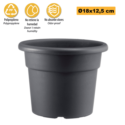 Pote cilíndrico Ø 18 cm antracite Pote cilíndrico Ø 18 cm antracite