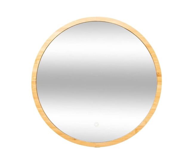 Espejo de pared diseño redondo táctil con luz led natural ø57 cm