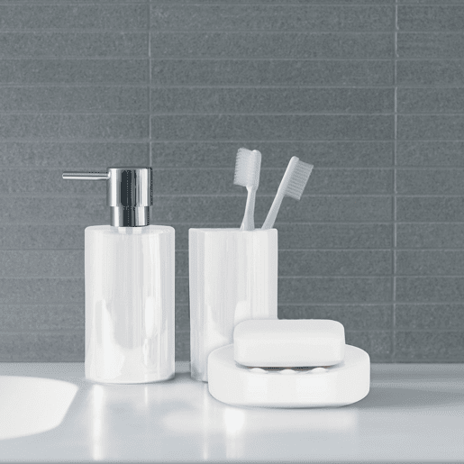 Coleção Spirella Tube, corretor para o banheiro 10,5 x 10,5 x 42,0 cm, porcelana, branco