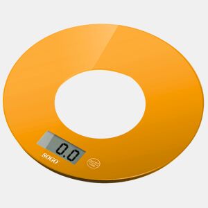 BALANÇA DE COZINHA - REDONDA - VIDRO - 5KG - LARANJA
