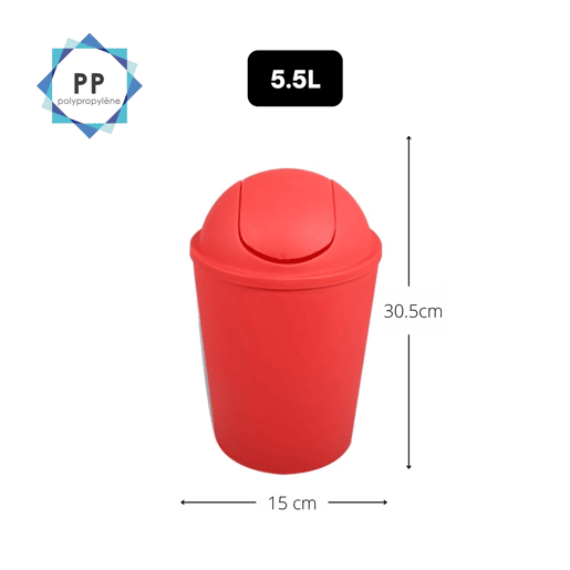 Ako 5.5L com tampa vermelha dobrável