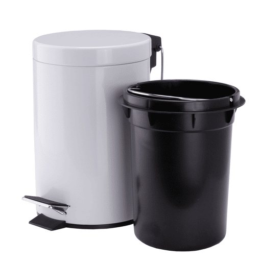 Lata de lixo 3 litros com pedal fabricado em aço MSV 16,5 x 25 cm