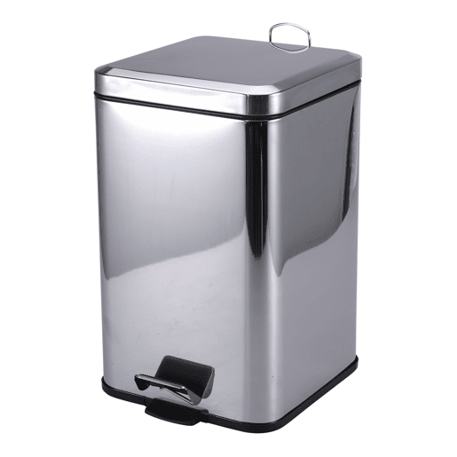 Cubo de lixo com pedal protenrop metalizado fabricado em aço inoxidável 16 x 16 x 25,5 cms