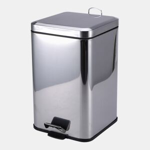 Cubo de lixo com pedal protenrop metalizado fabricado em aço inoxidável 16 x 16 x 25,5 cms