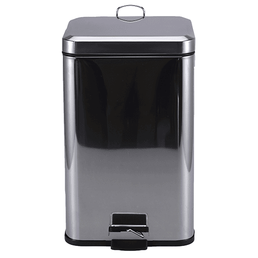 Cubo de lixo com pedal protenrop metalizado fabricado em aço inoxidável 16 x 16 x 25,5 cms
