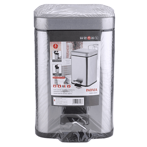 Cubo de lixo com pedal protenrop metalizado fabricado em aço inoxidável 16 x 16 x 25,5 cms