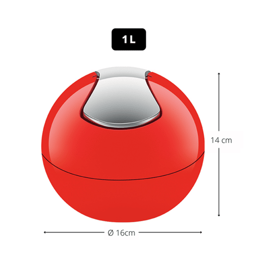Coleção de Spirella Bowl, papel Ø16 x 14 cm (1 litro), poliestirol, vermelho