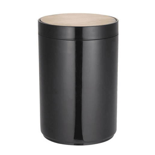 Cubo de lixo preto preto fosco 5 litros