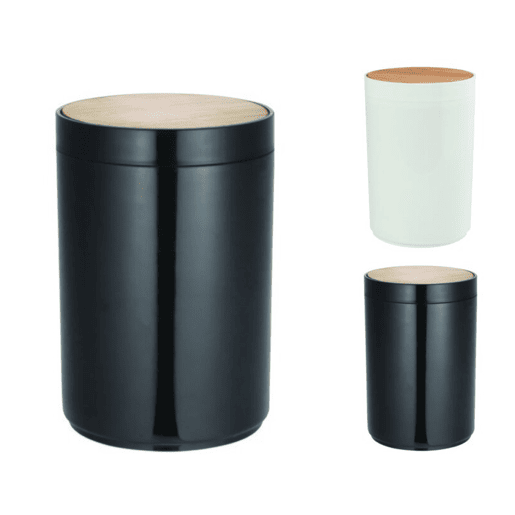 Cubo de lixo preto preto fosco 5 litros