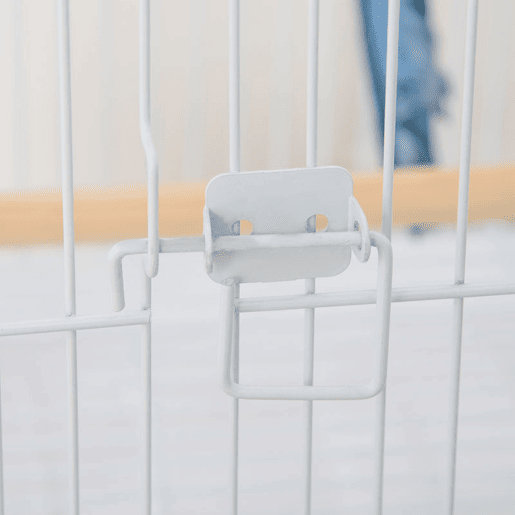 PawHut Gaiola para Pássaros com Rodas Gaiola Grande com Suporte 50x49x137cm com Bandeja Amovível Portas Comedouro Poleiro e Prateleira Inferior Branco