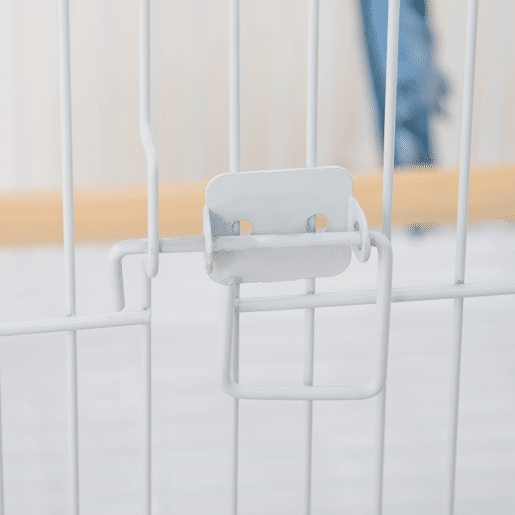 PawHut Gaiola para Pássaros com Rodas Gaiola Grande com Suporte 50x49x137cm com Bandeja Amovível Portas Comedouro Poleiro e Prateleira Inferior Branco
