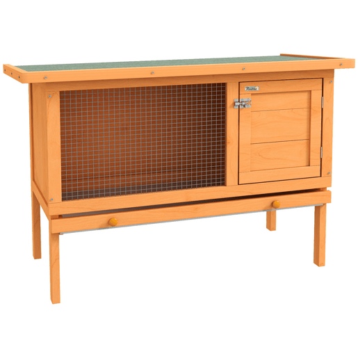 PawHut Coelheira de Exterior Casa para Coelhos Elevada com Bandeja Removível Fácil de Limpar Estável e Boa Ventilação 90x45x65cm Madeira