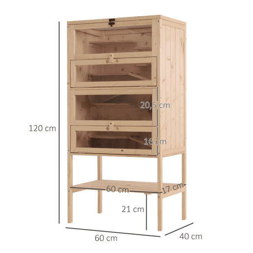 PawHut Gaiola de madeira para hamsters e outros pequenos roedores com vĂ¡rias plataformas 60x40x120cm PawHut Gaiola de madeira para hamsters e outros pequenos roedores com vĂ¡rias plataformas 60x40x120cm