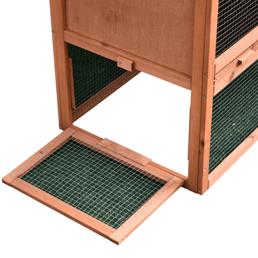 PawHut Casa para Coelhos de Madeira Coelheira para Exterior Teto de Tela de Asfáltica 144x64,5x100 cm Madeira