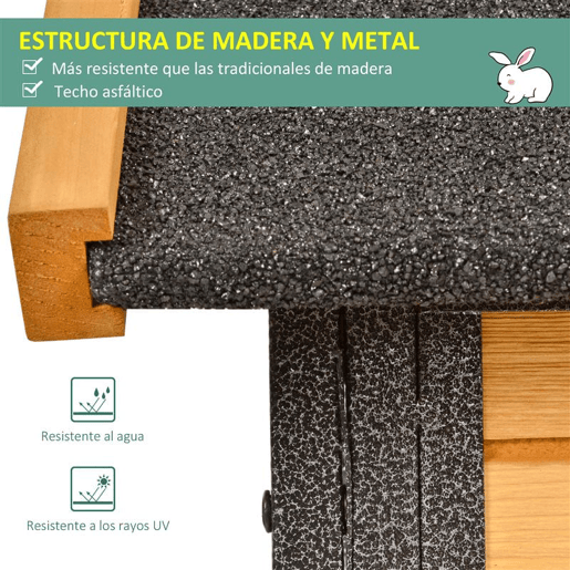 PawHut Coelheira Gaiola externa para pequenos animais de estimação 2 níveis com bandeja removível de madeira e rampa de metal 122x63x92 cm para coelhos cobaios de madeira e cinza