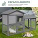 Jaula exterior de madera para animales pequeños 147x54x84 cm Jaula exterior de madera para animales pequeños 147x54x84 cm Gris