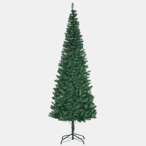 HOMCOM Árvore de Natal Artificial 210cm Ignífugo com 631 Ramos de PVC e Suporte de Metal Decoração de Natal para Interiores Fácil de Montar Verde