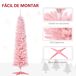 Árbol de Navidad Plástico, Metal HOMCOM Árbol de Navidad Plástico, Metal HOMCOM Rosa