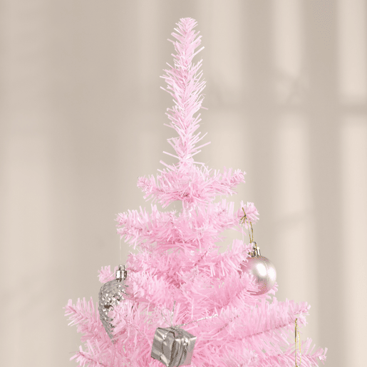 HOMCOM Árvore de Natal Artificial 180cm Ignífugo com 390 Ramos de PVC e Suporte de Plástico Decoração de Natal para Interiores Fácil de Montar Rosa HOMCOM Árvore de Natal Artificial 180cm Ignífugo com 390 Ramos de PVC e Suporte de Plástico Decoração de Natal para Interiores Fácil de Montar Rosa