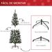 Árbol de Navidad Acero, PVC HOMCOM, hogar - decoración hogareña Árbol de Navidad Acero, PVC HOMCOM, hogar - decoración hogareña