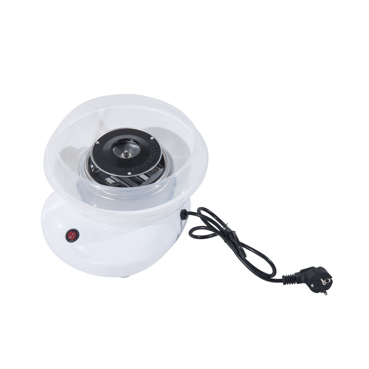 HOMCOM Máquina para Nubes de Algodón de Azúcar Acero Inox. y Aluminio 450W-550W 27x26x18cm Rojo