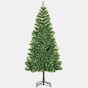 HOMCOM Árvore de Natal Artificial 210cm com 968 Ramos e Suporte de Metal Árvore de Natal para Decoração de Interior Sala de Estar Festas Ø100x210 cm Verde